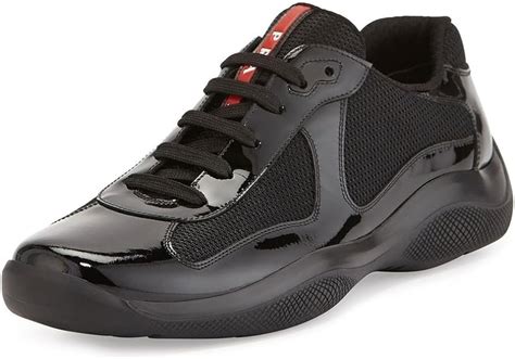 black prada trainers womens|prada black leather sneakers.